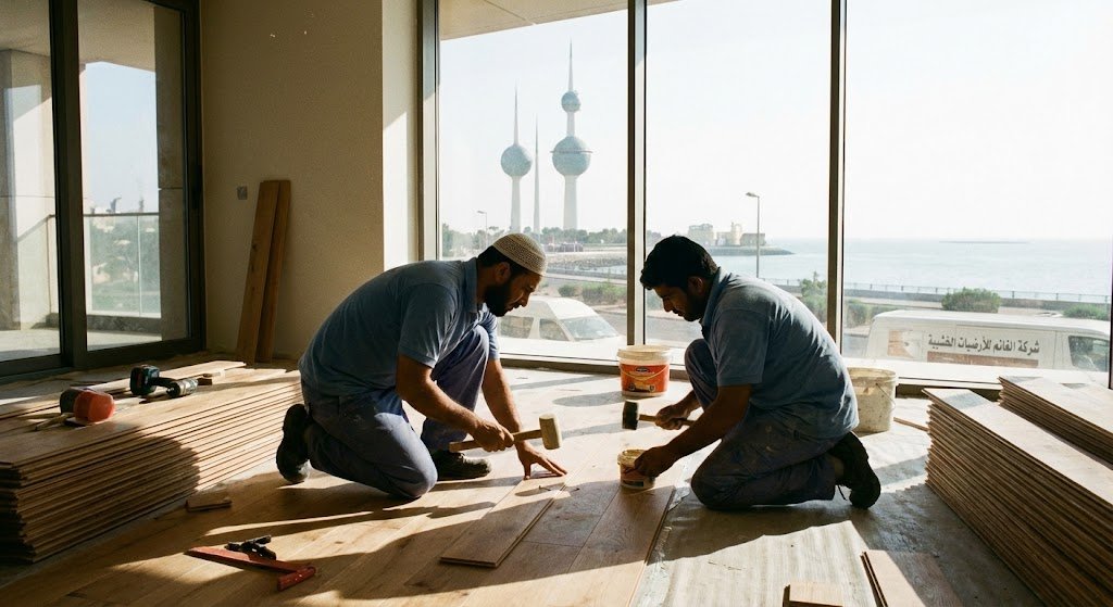 فني باركيه بالكويت - تركيب وتصليح أرضيات خشبية