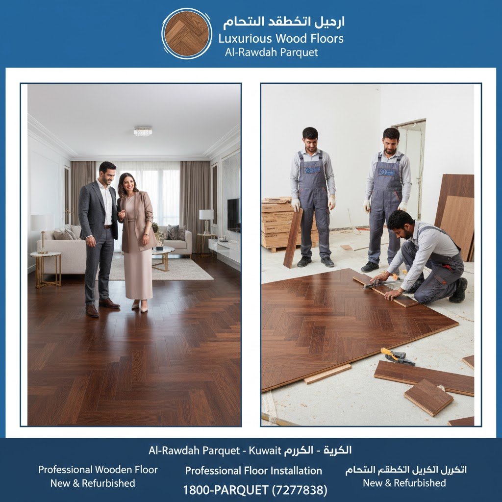 شركة تركيب باركيه بالكويت ارضيات خشبية فخمة
